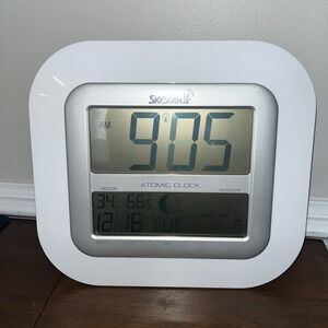 Vintage SkyScan Atomic Wall Or Desk Alarm Clock Moon Phase Temp #88905